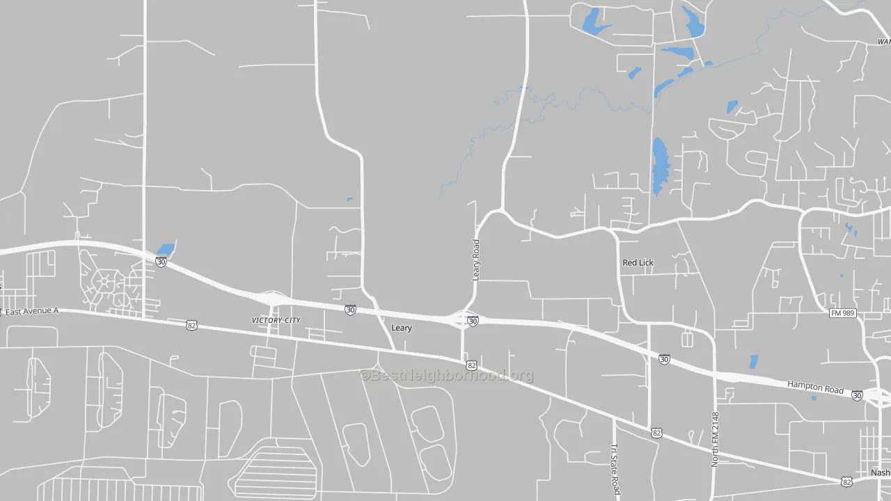 Transit Grade map of Victory City, TX