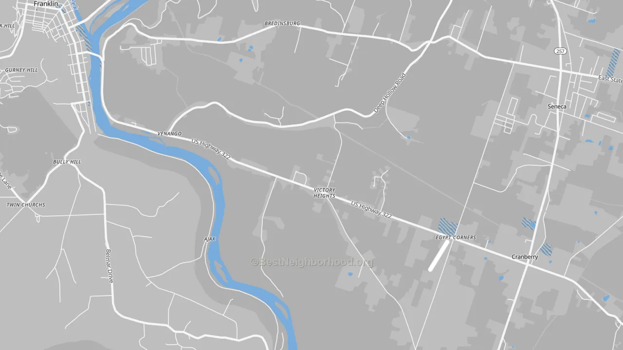 Transit Grade map of Victory Heights, PA