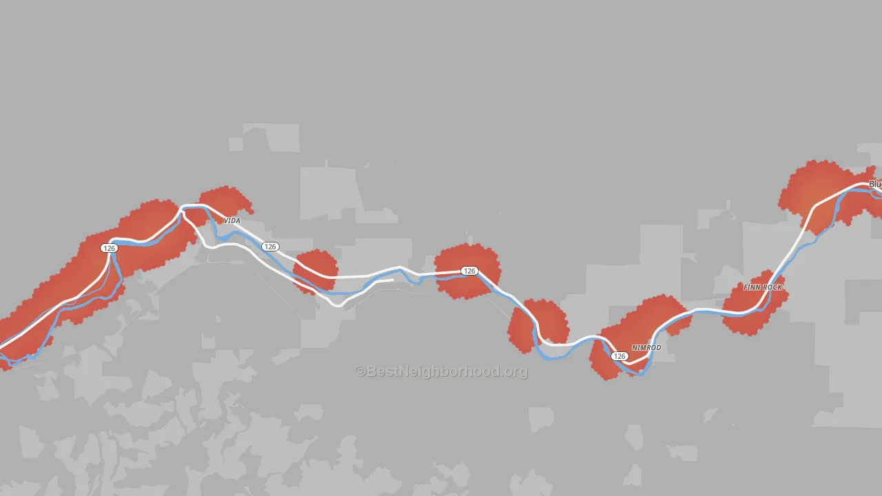 Transit Grade map of Vida, OR