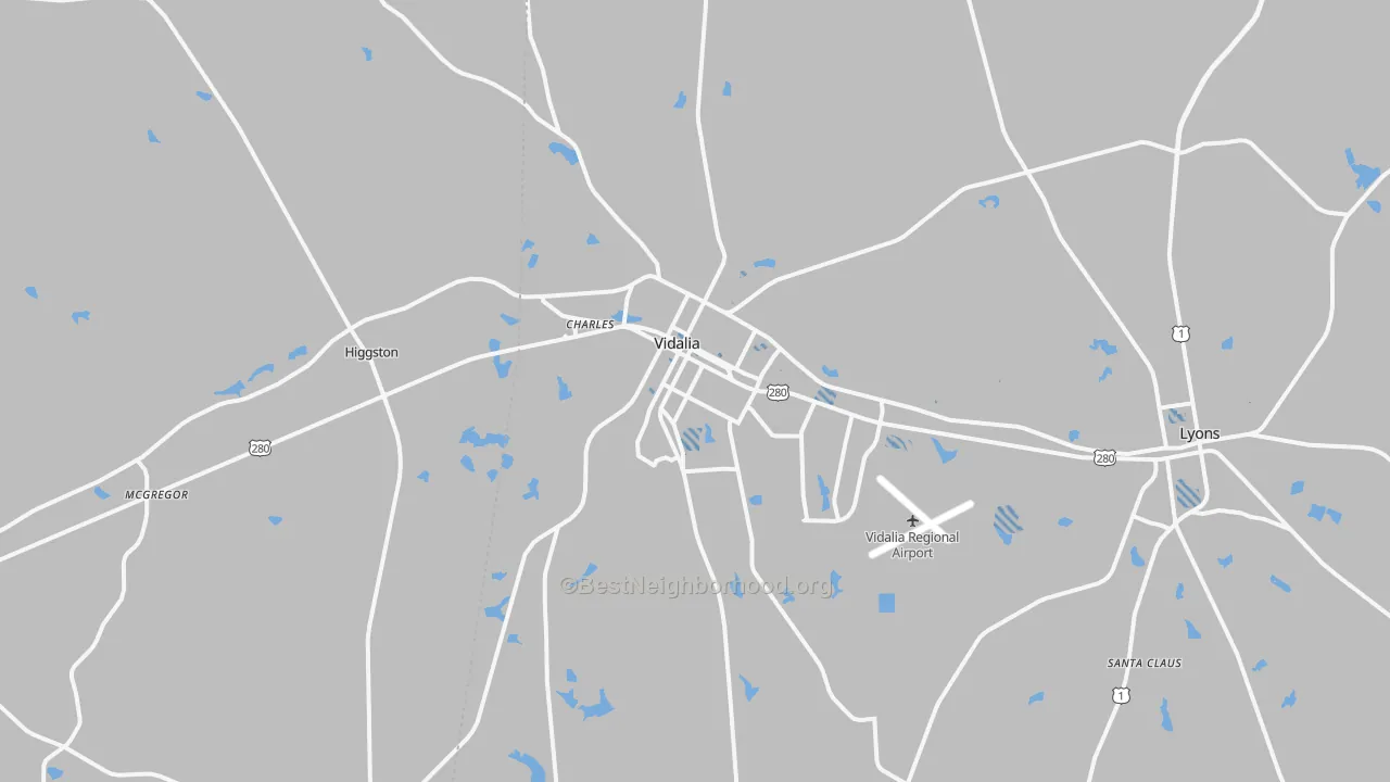 Transit Grade map of Vidalia, GA