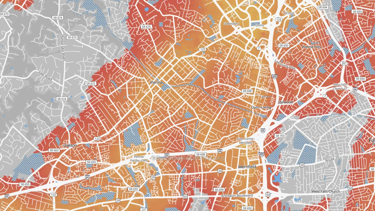Transit Grade map of Vienna, VA