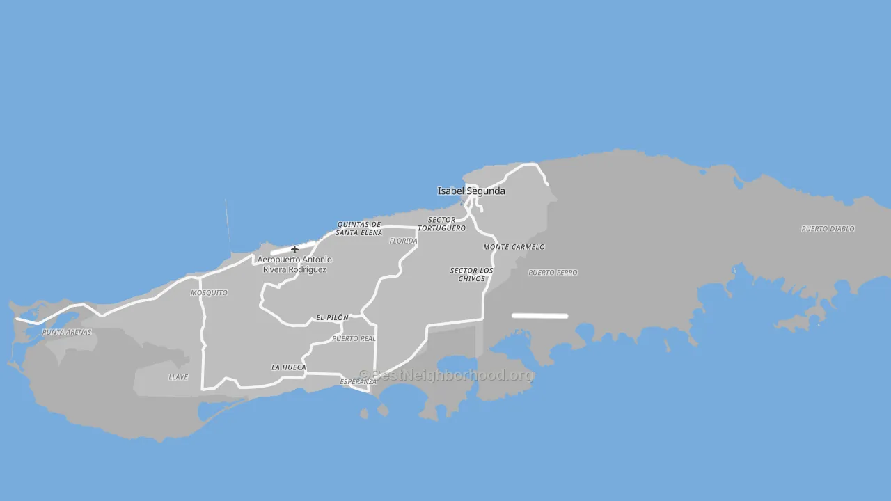 Transit Grade map of Vieques Municipio, PR