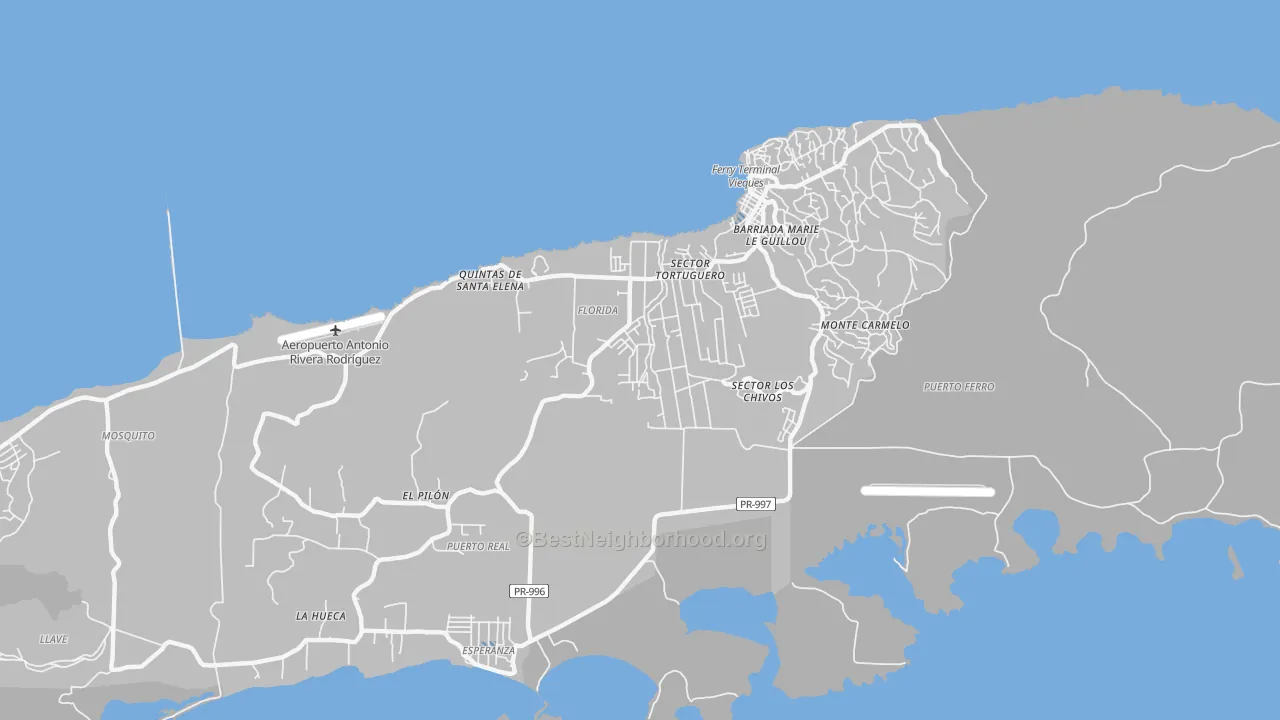 Transit Grade map of Vieques, PR