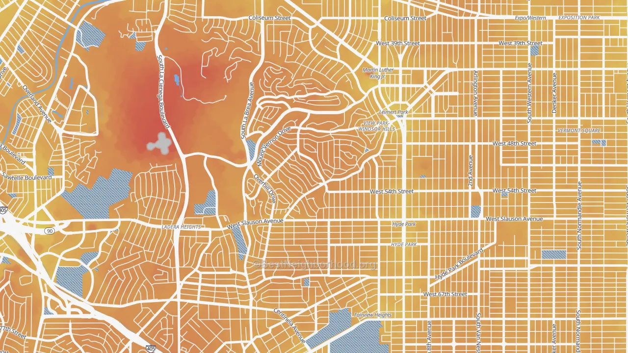 Transit Grade map of View Park-Windsor Hills, CA