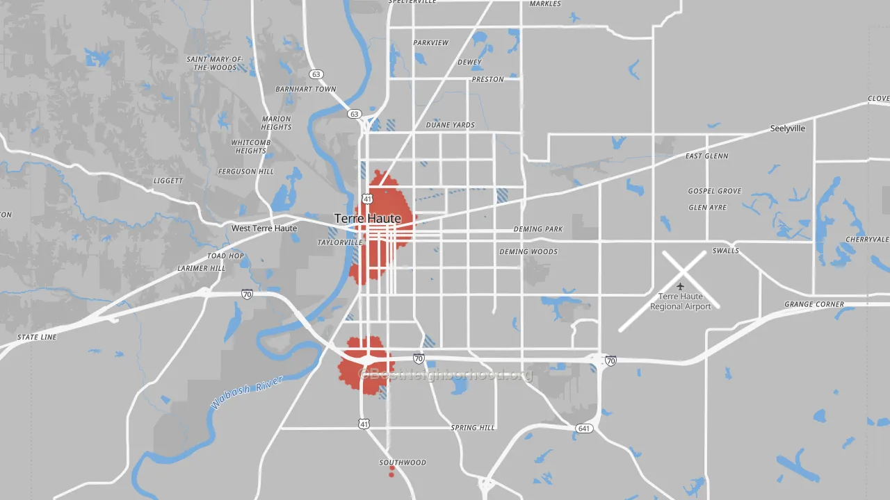 Transit Grade map of Vigo County, IN