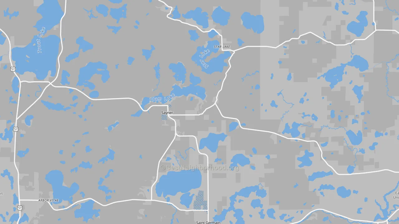 Transit Grade map of Vilas County, WI