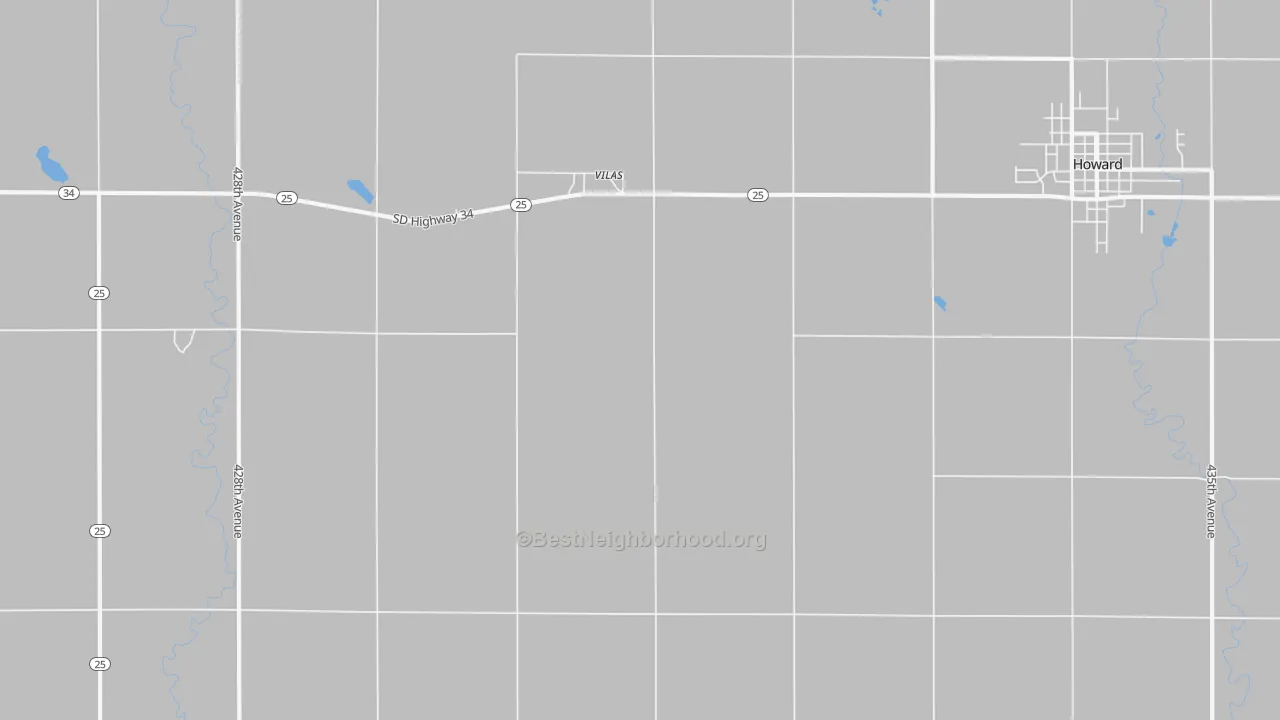 Transit Grade map of Vilas, SD