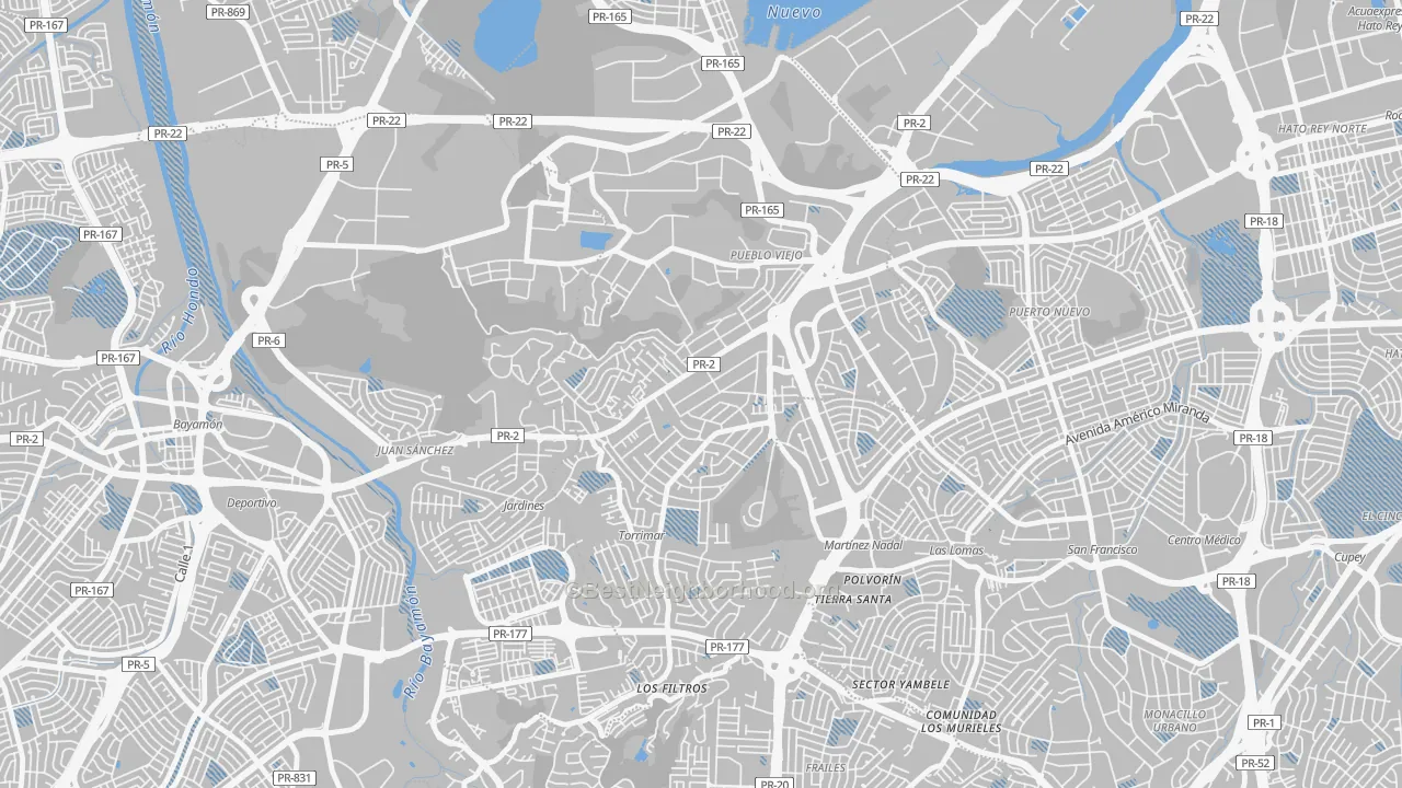 Transit Grade map of Villa Caparra, Guaynabo, PR