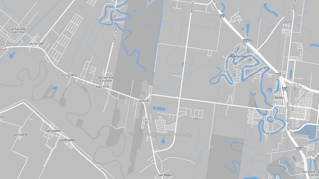 Transit Grade map of Villa Cavazos, TX