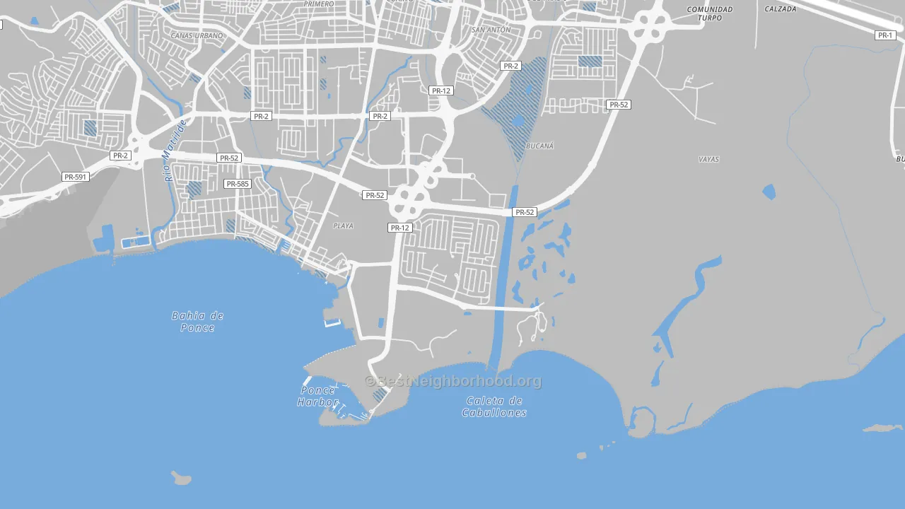 Transit Grade map of Villa del Carmen, Ponce, PR