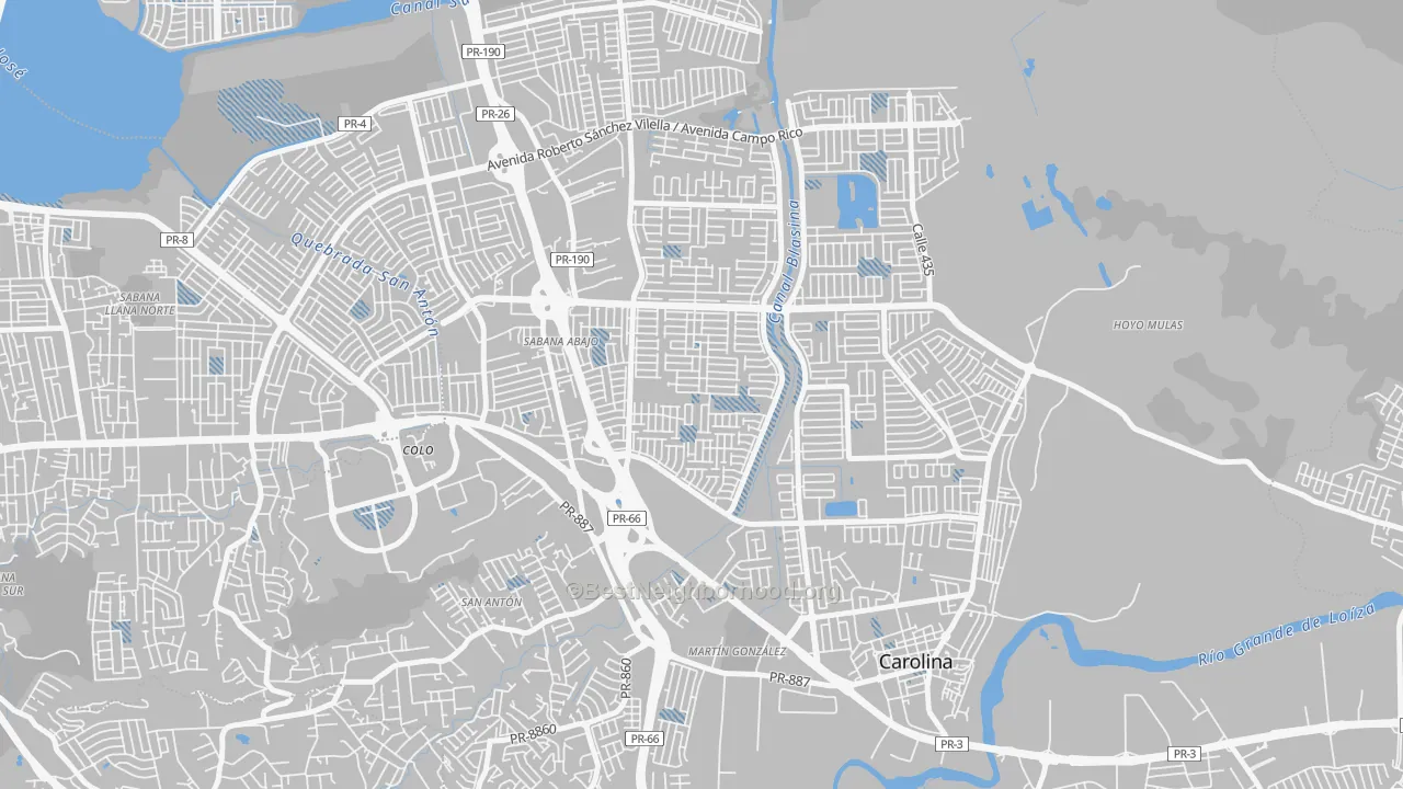 Transit Grade map of Villa Fontana, Carolina, PR