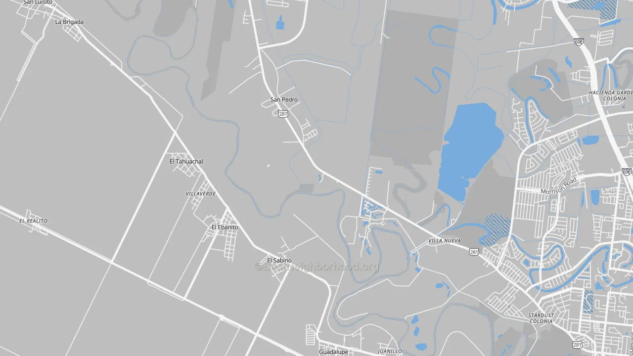 Transit Grade map of Villa Nueva, TX