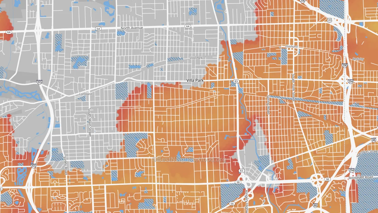 Transit Grade map of Villa Park, IL