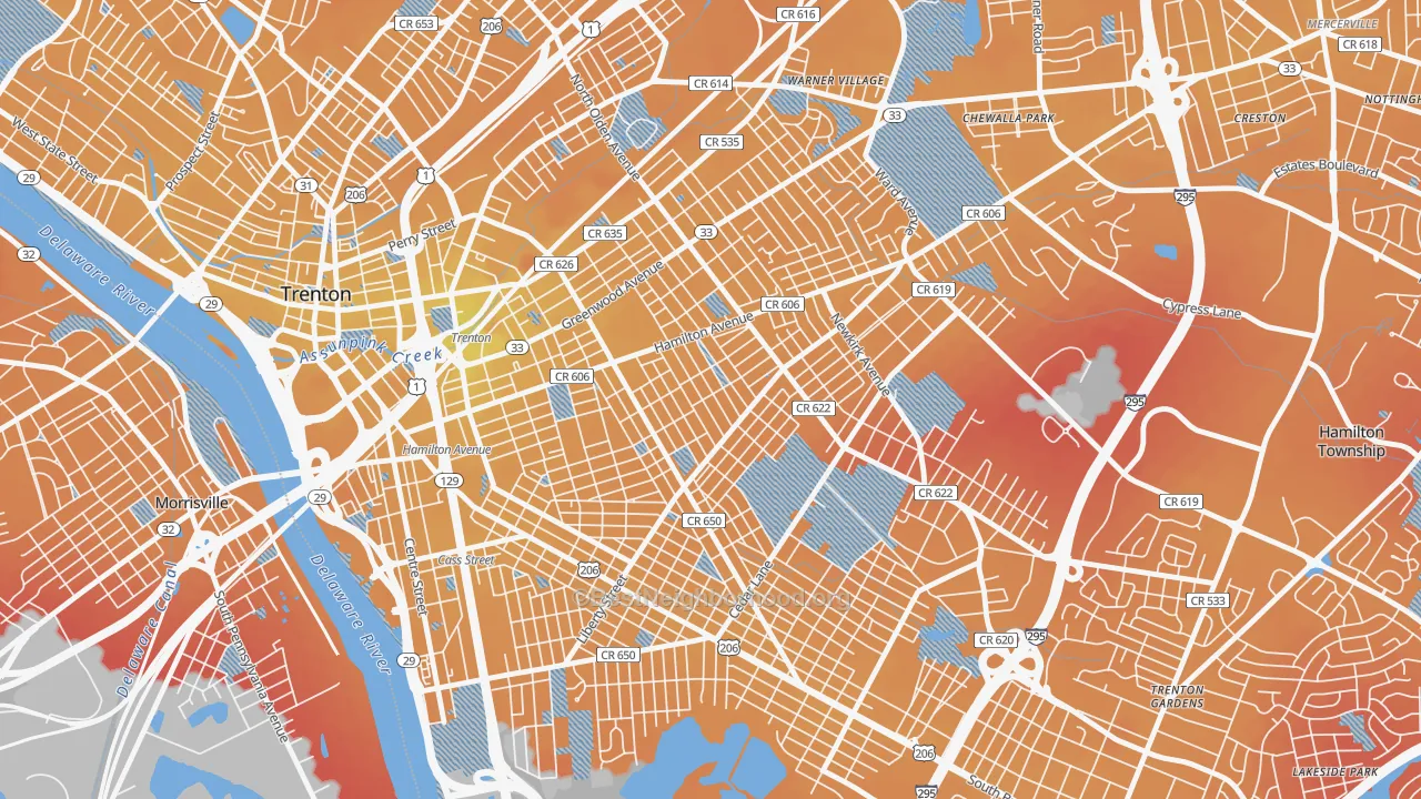 Transit Grade map of Villa Park, Trenton, NJ
