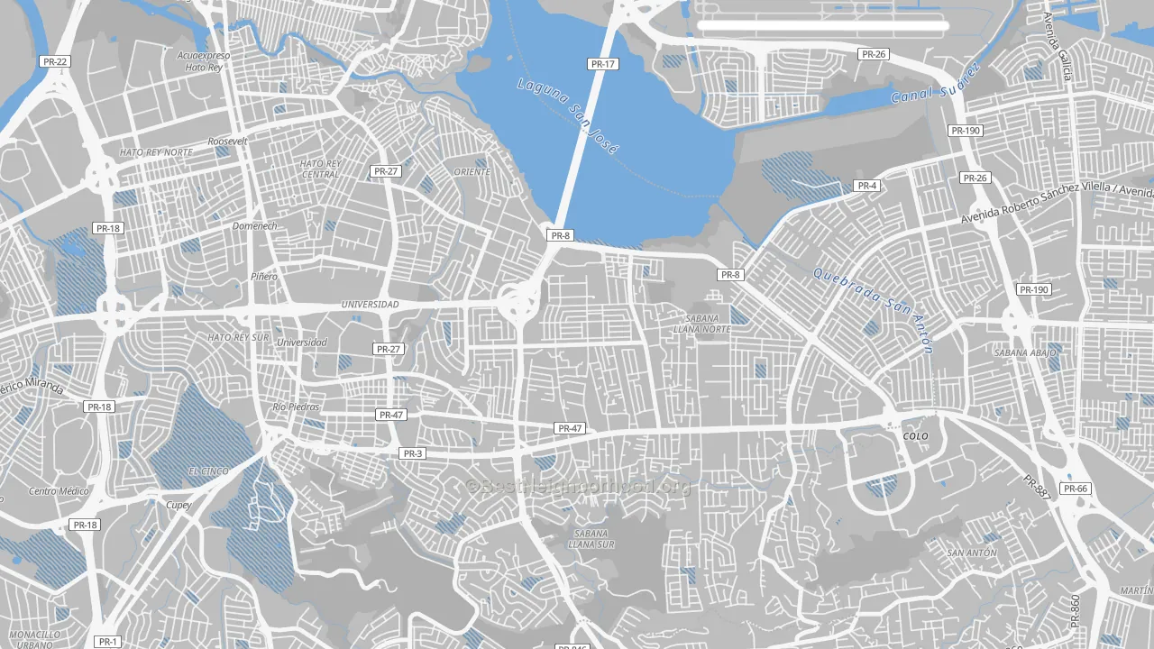 Transit Grade map of Villa Prades, San Juan, PR
