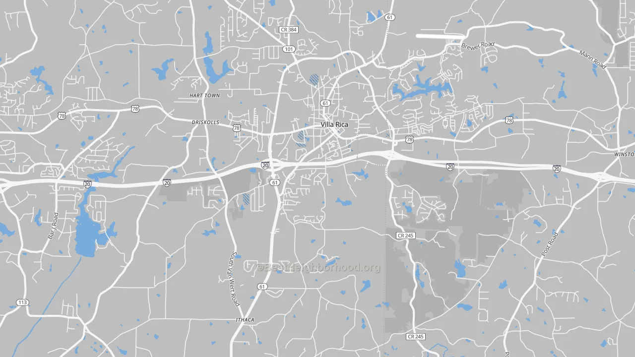 Transit Grade map of Villa Rica, GA