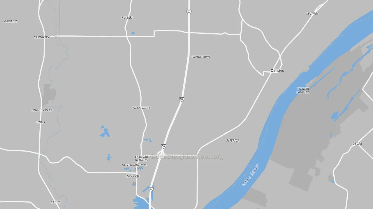 Transit Grade map of Villa Ridge, IL