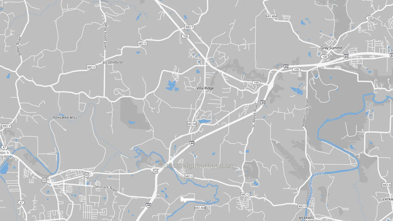 Transit Grade map of Villa Ridge, MO