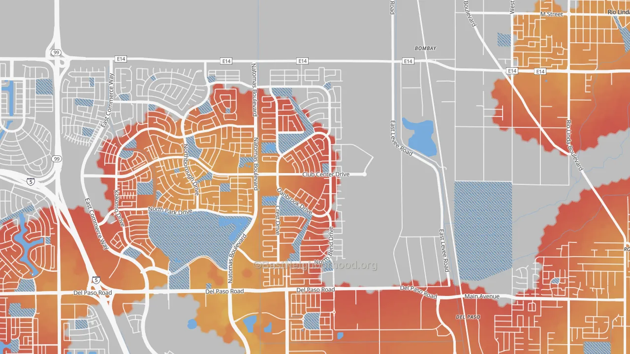Transit Grade map of Village 12, Sacramento, CA