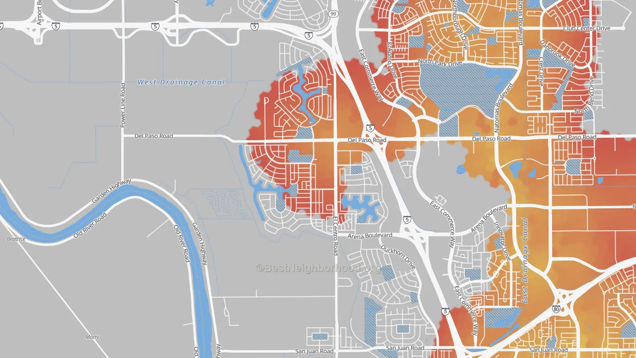 Transit Grade map of Village 2, Sacramento, CA