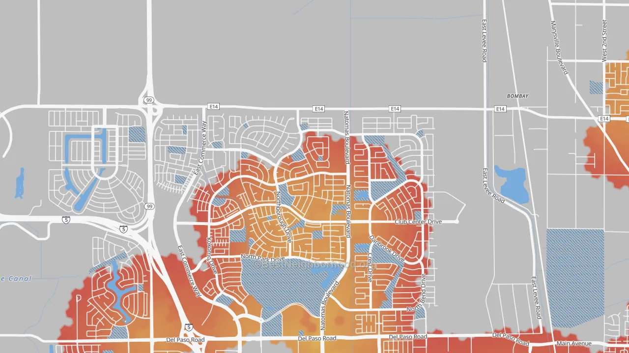 Transit Grade map of Village 9, Sacramento, CA