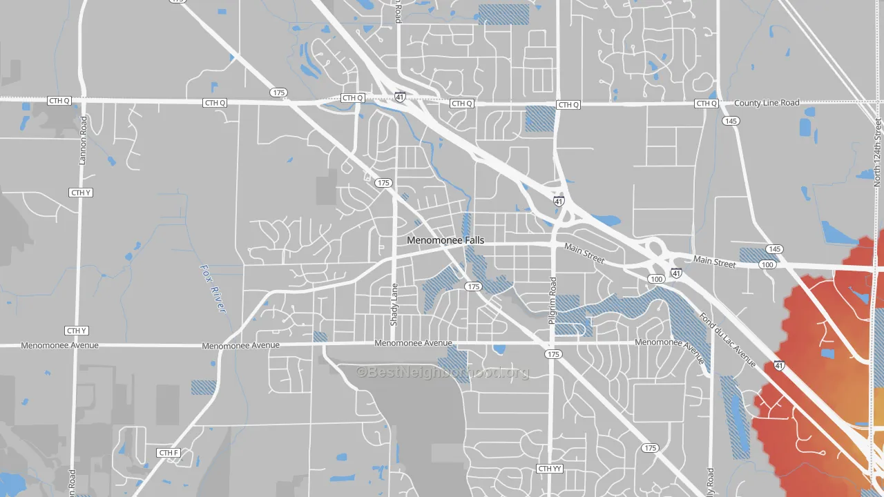 Transit Grade map of Village Centre, Menomonee Falls, WI
