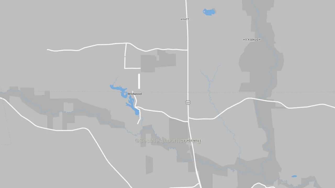 Transit Grade map of Village Mills, TX