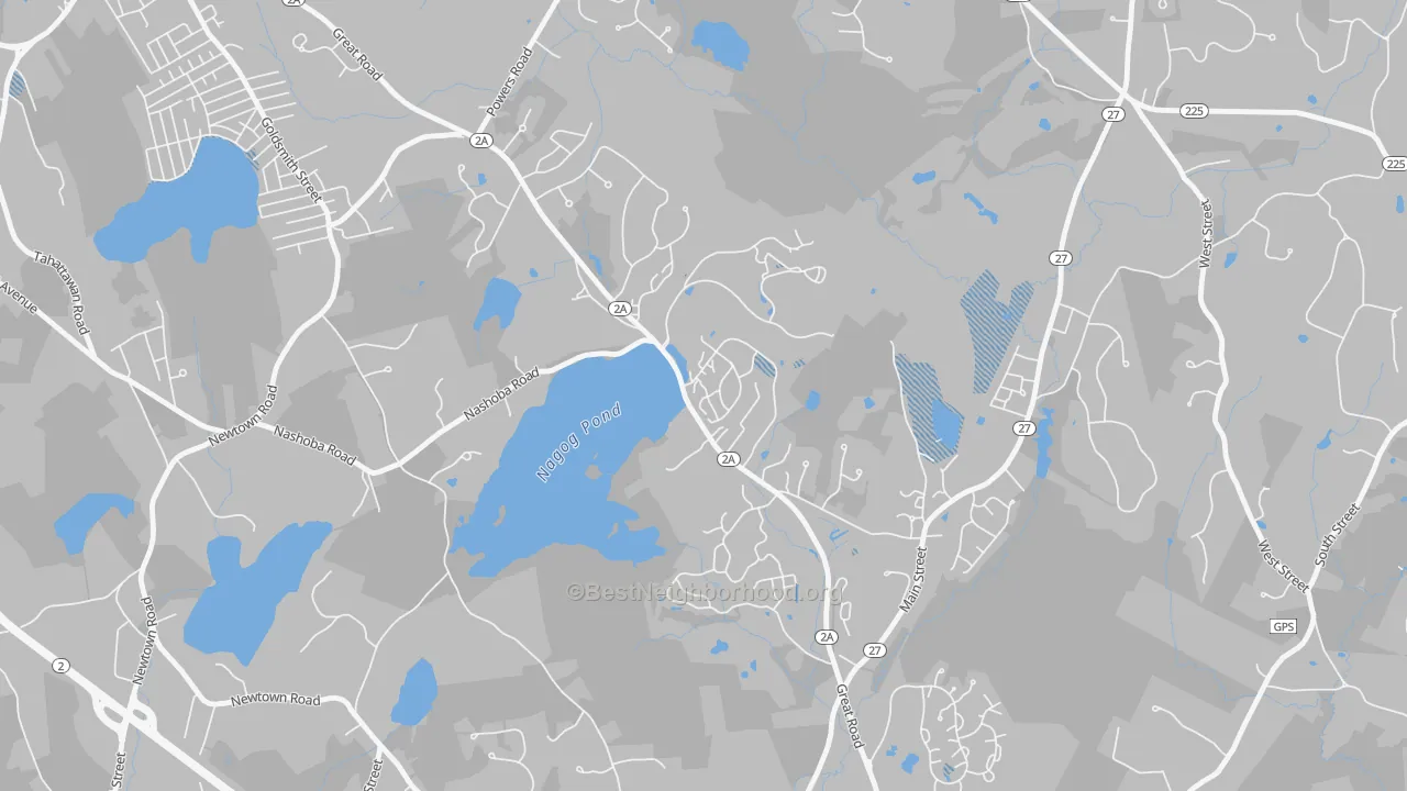 Transit Grade map of Village Of Nagog Woods, MA