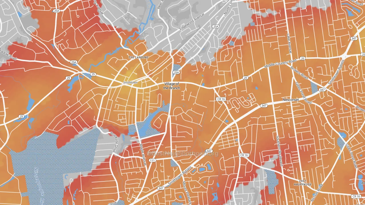 Transit Grade map of Village of the Branch, NY