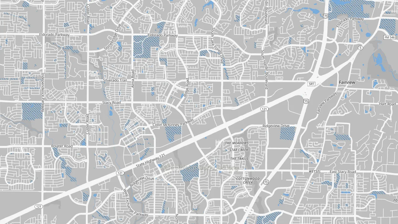Transit Grade map of Village Park, McKinney, TX