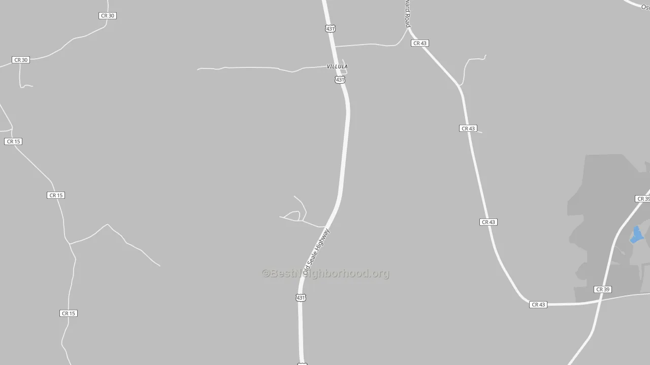 Transit Grade map of Villula, AL