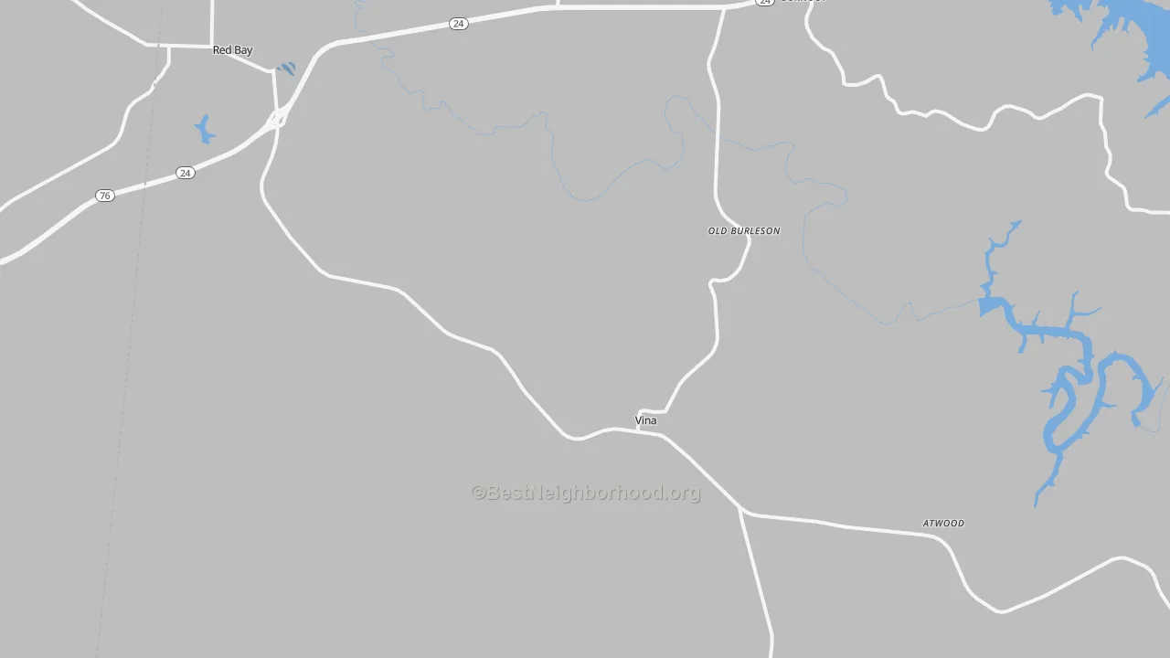 Transit Grade map of Vina, AL
