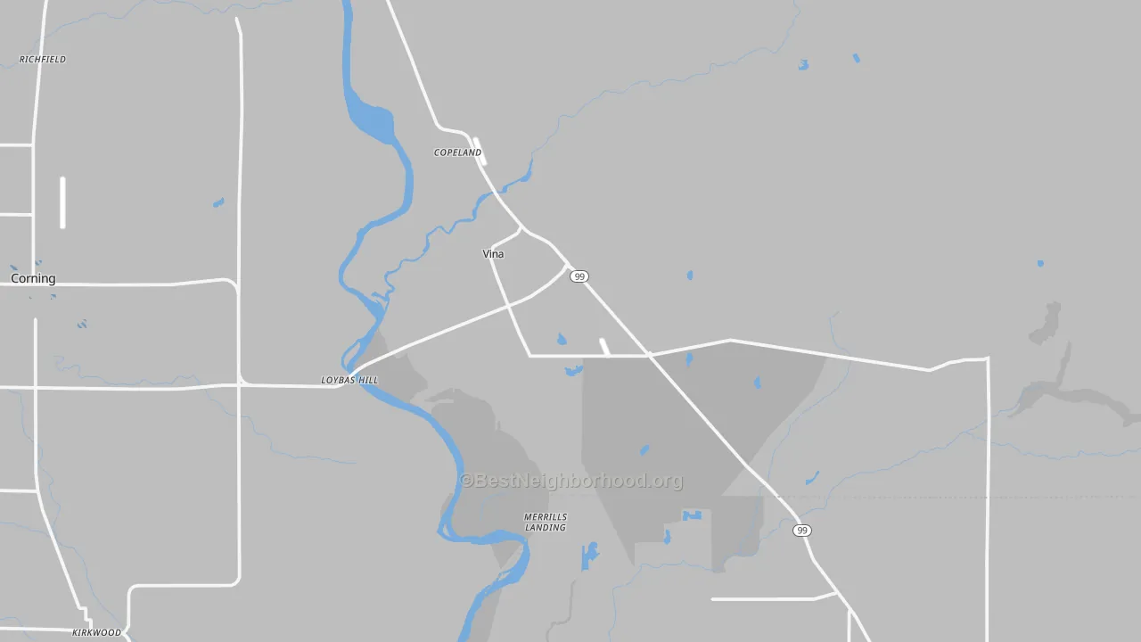 Transit Grade map of Vina, CA