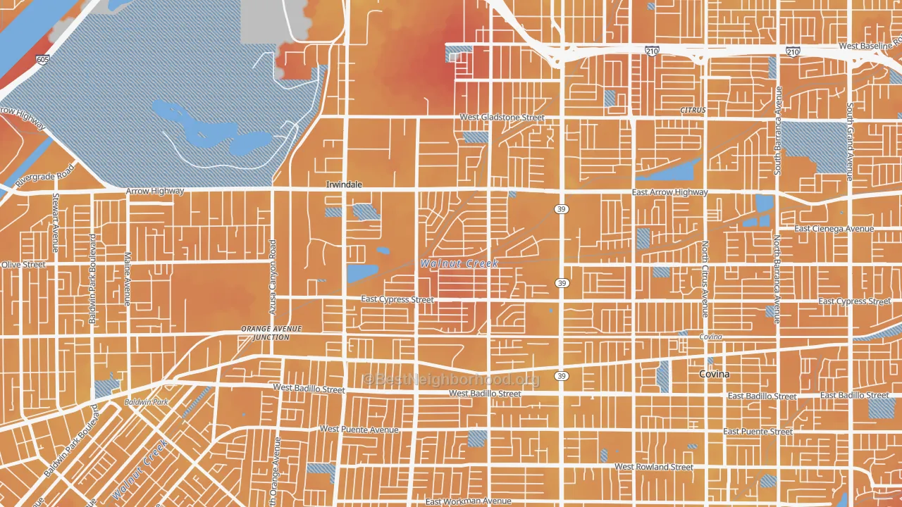 Transit Grade map of Vincent, CA