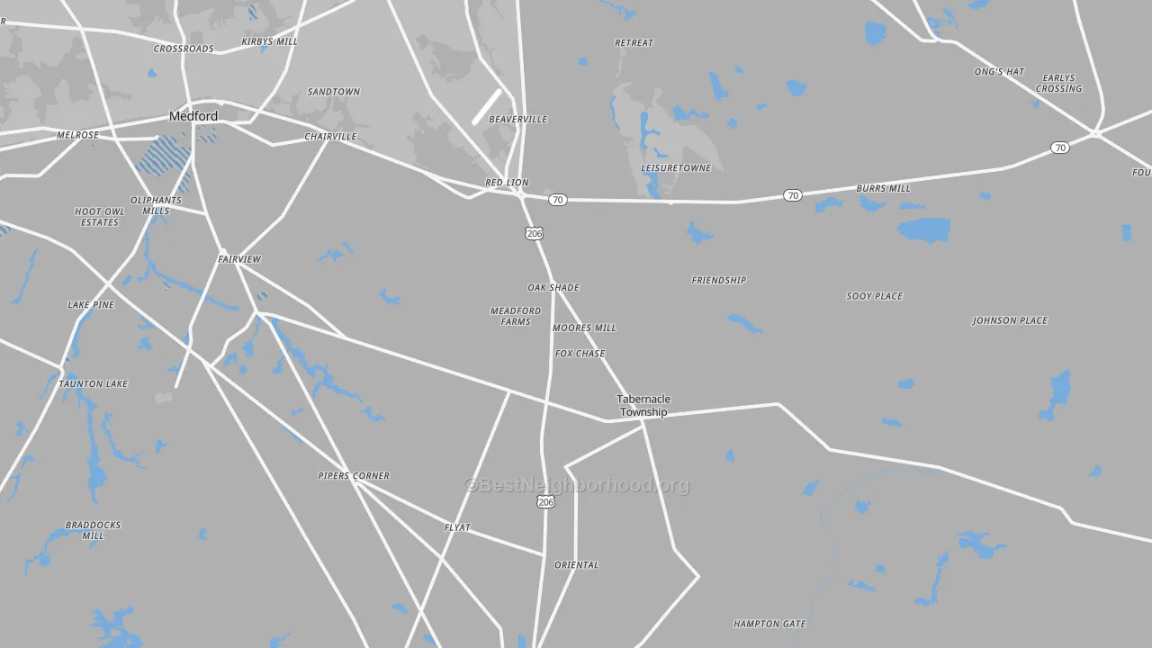 Transit Grade map of Vincentown, NJ