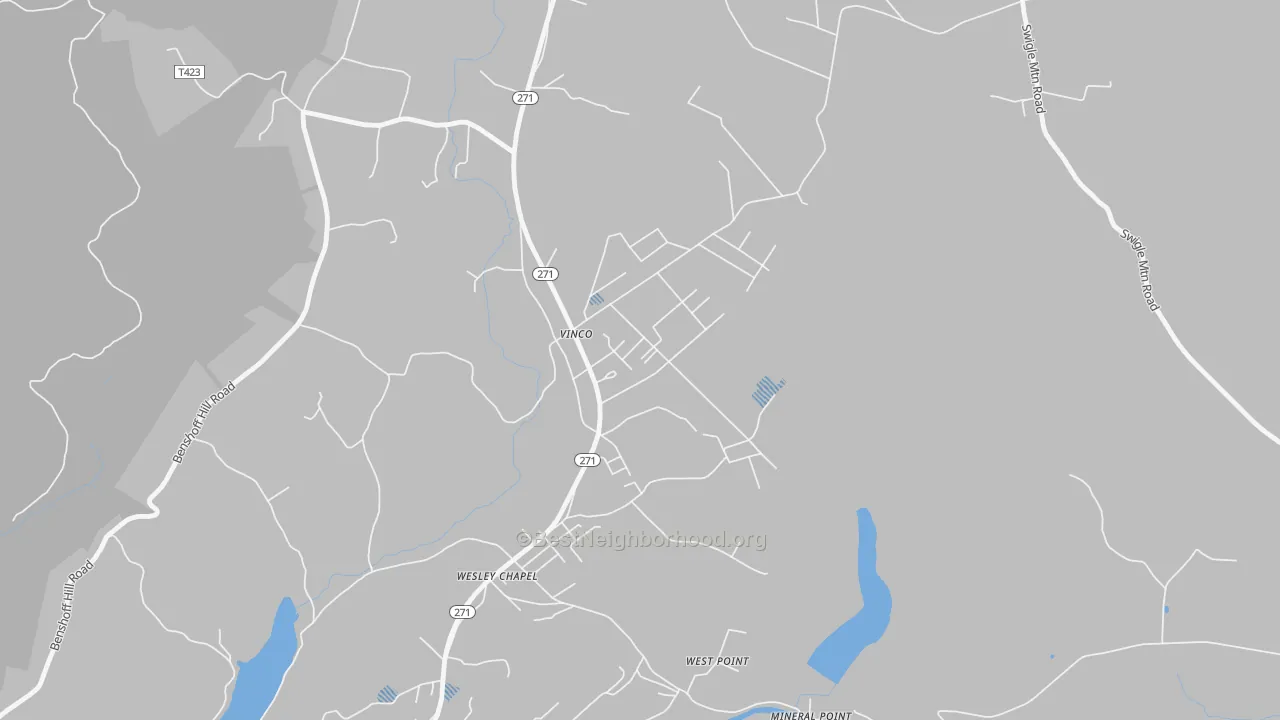 Transit Grade map of Vinco, PA