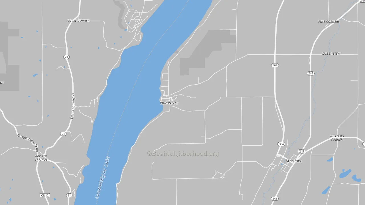 Transit Grade map of Vine Valley, NY