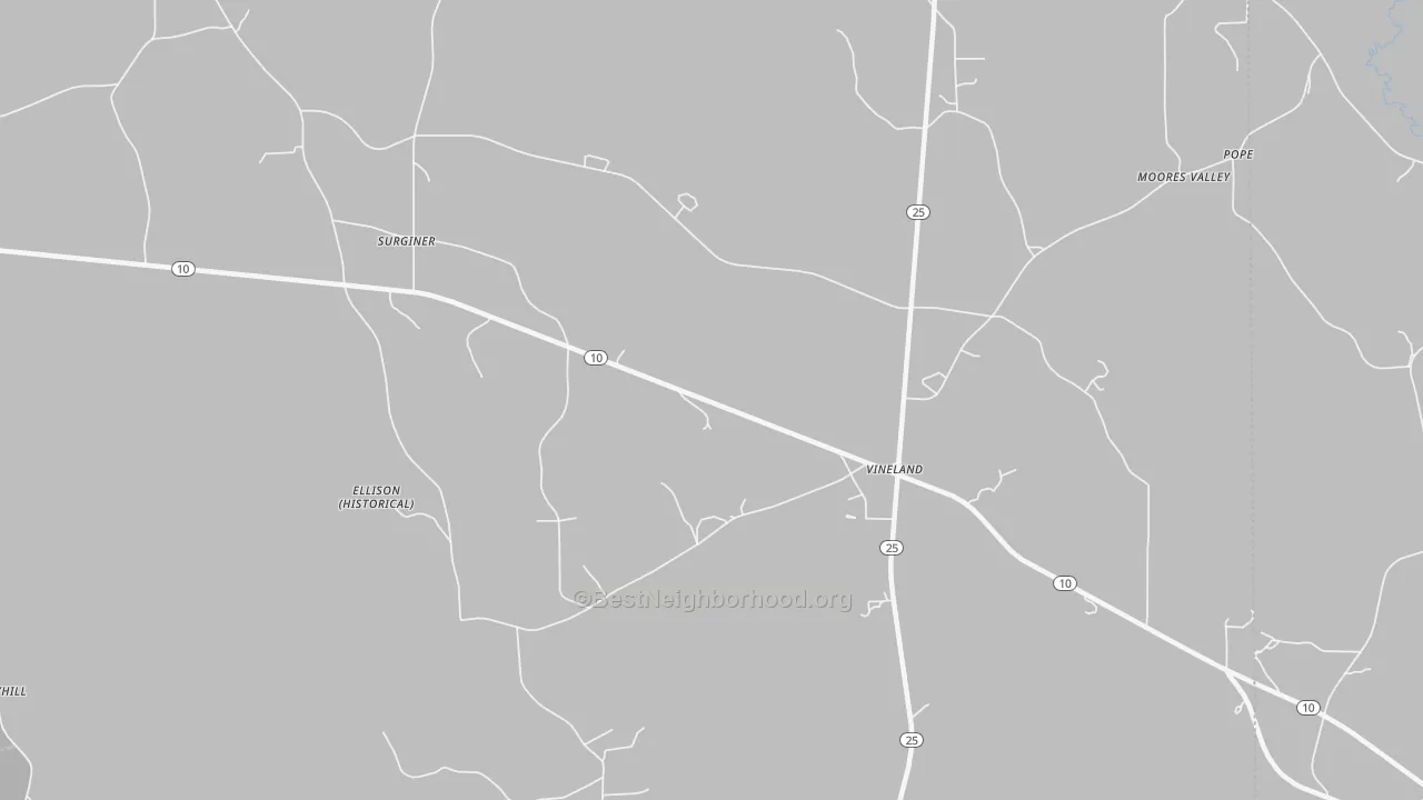 Transit Grade map of Vineland, AL