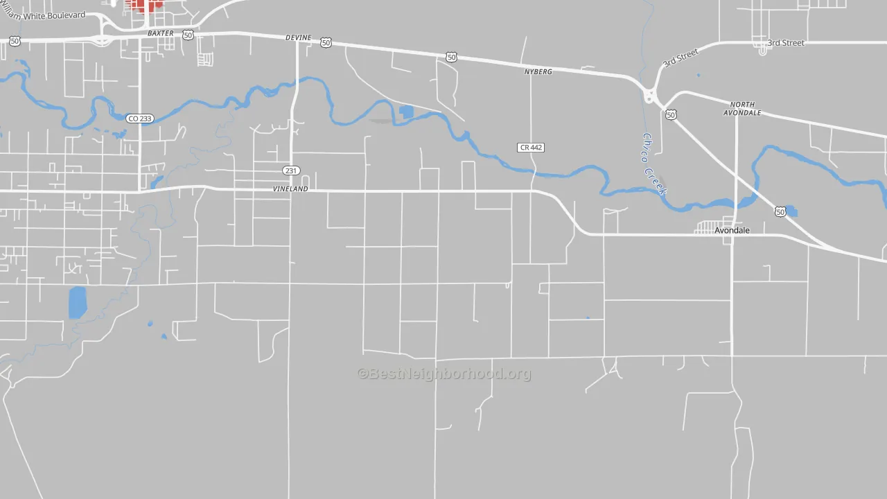 Transit Grade map of Vineland, CO