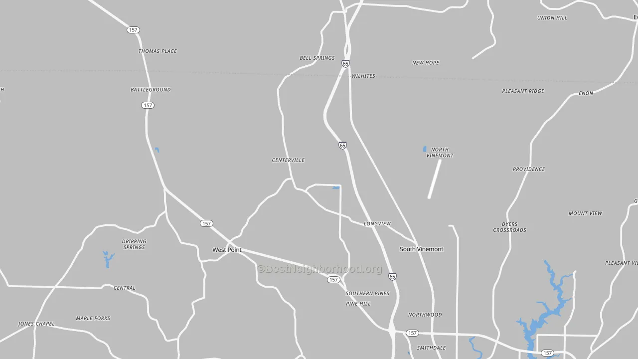 Transit Grade map of Vinemont, AL