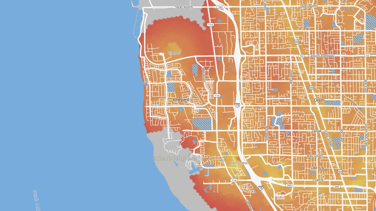 Transit Grade map of Vineyard, UT
