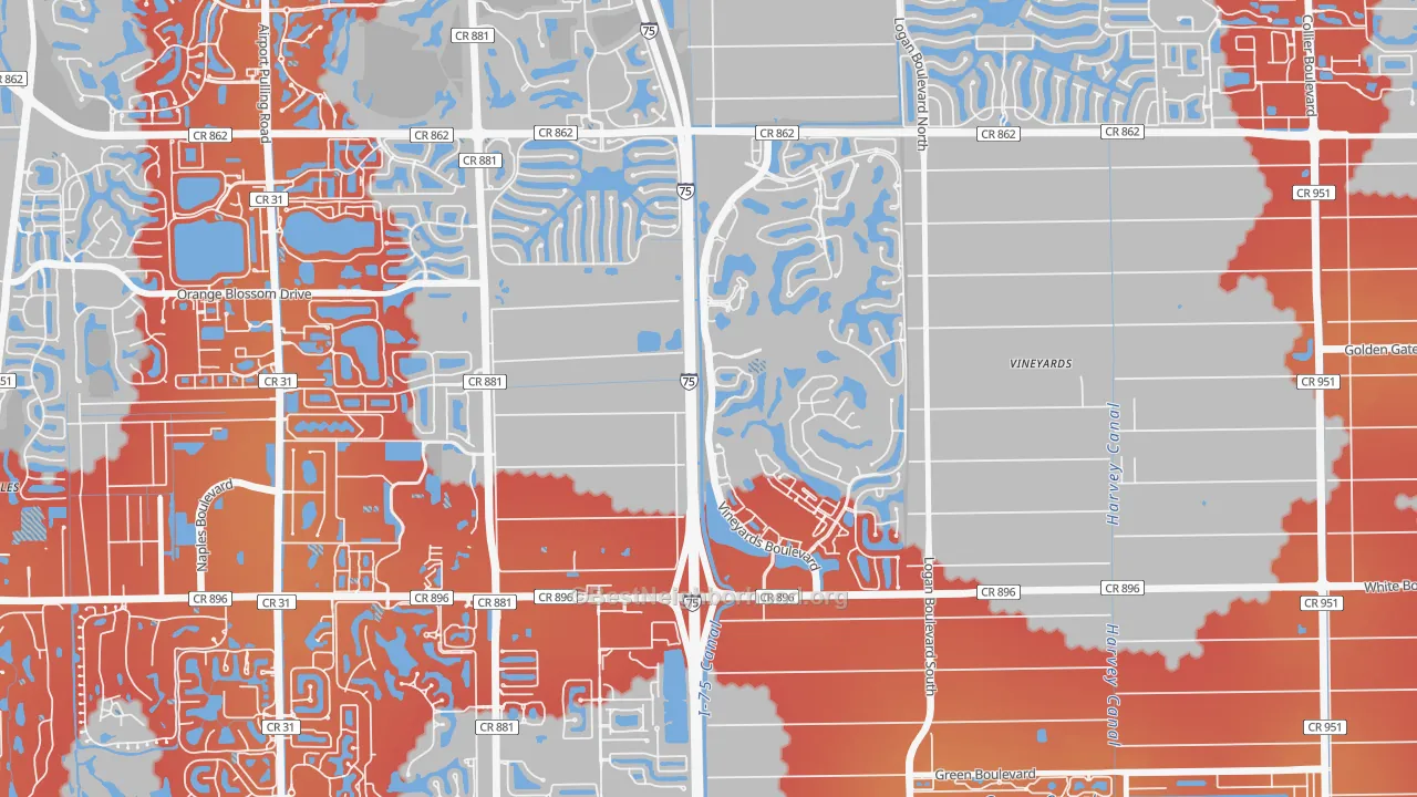 Transit Grade map of Vineyards, Naples, FL