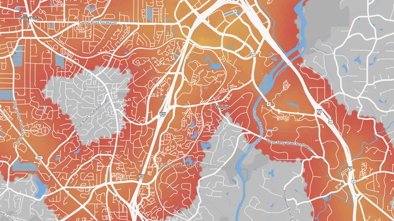 Transit Grade map of Vinings, GA