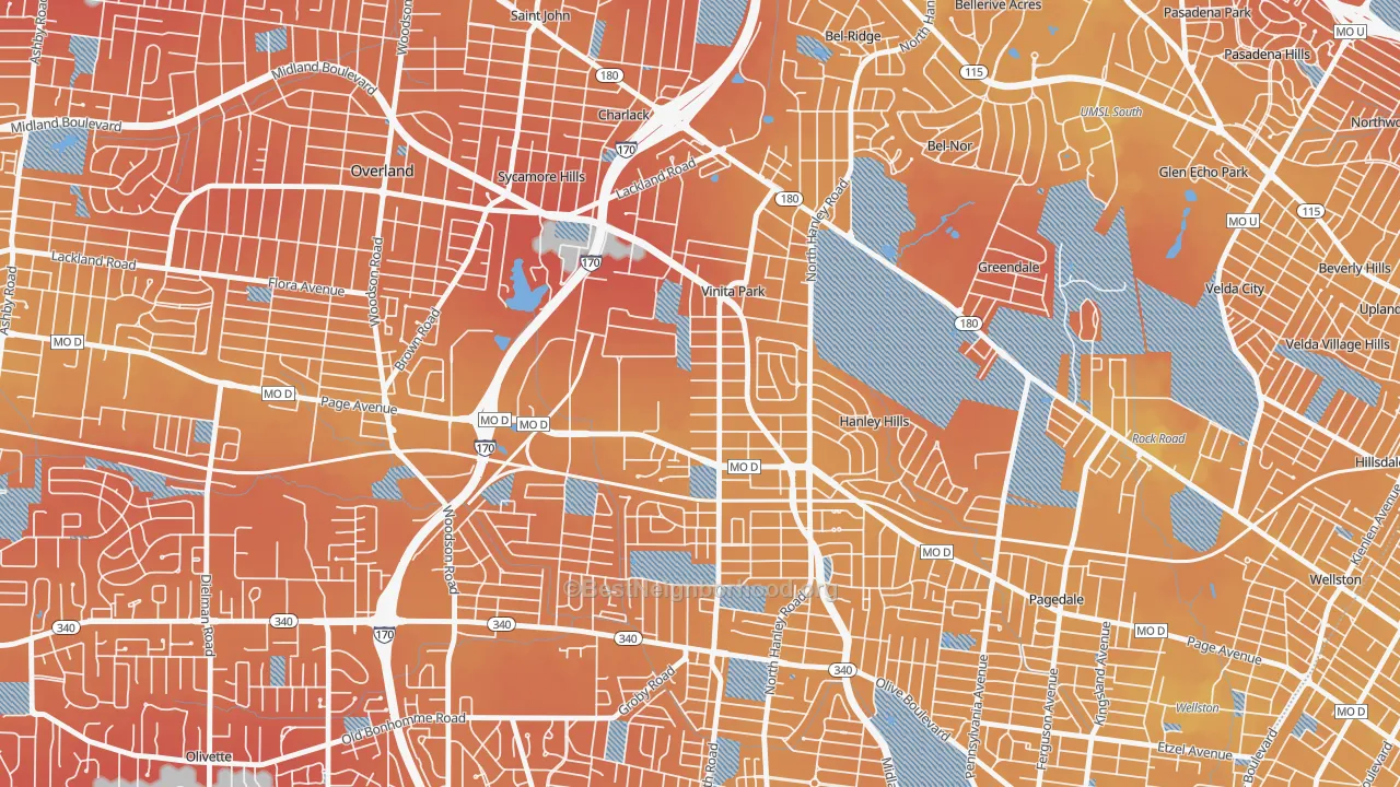 Transit Grade map of Vinita Park, MO