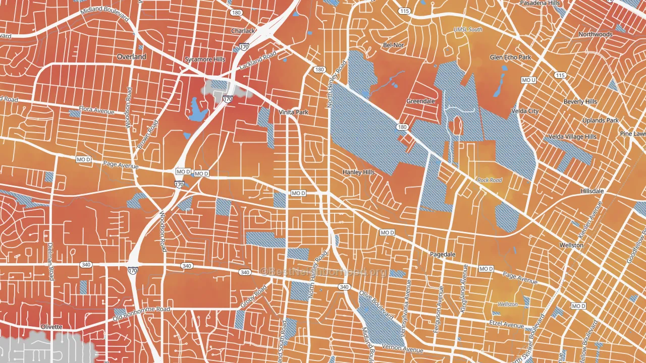 Transit Grade map of Vinita Terrace, MO