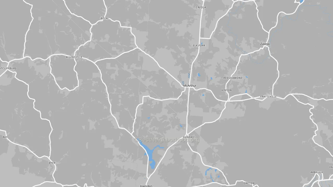 Transit Grade map of Vinton County, OH