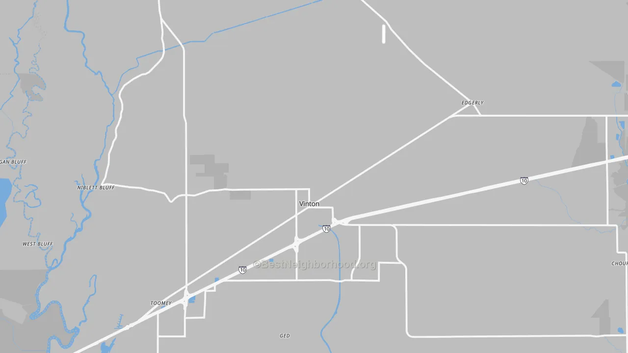 Transit Grade map of Vinton, LA