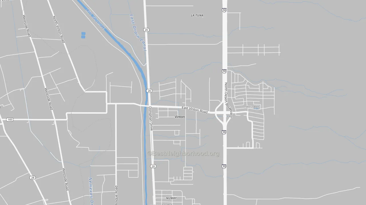 Transit Grade map of Vinton, TX