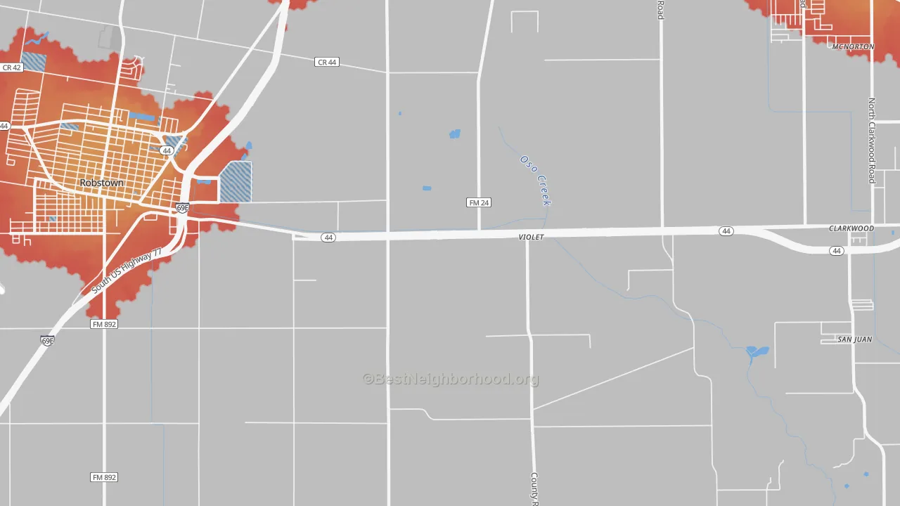 Transit Grade map of Violet, TX