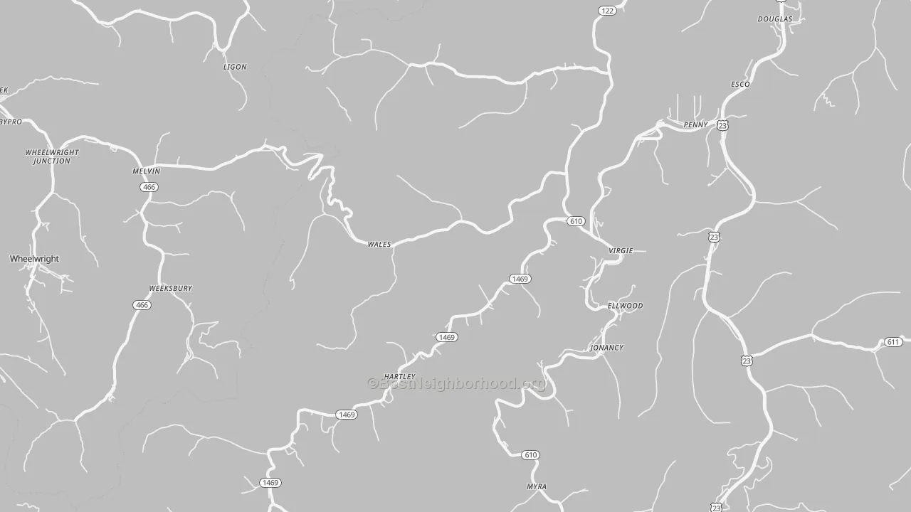 Transit Grade map of Virgie, KY